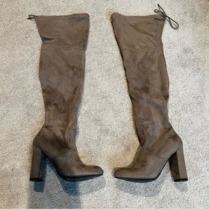 Over The Knee Light Taupe Boots